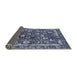 Sideview of Mid-Century Modern Blue Oriental Rug, urb2565