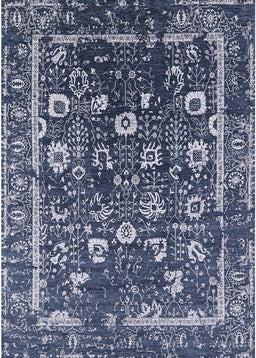 Mid-Century Modern Blue Oriental Rug, urb2565
