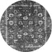 Round Oriental Gray Industrial Rug, urb2565gry