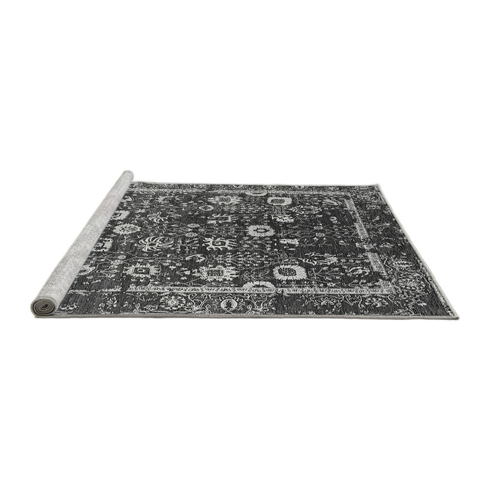 Sideview of Machine Washable Oriental Gray Industrial Rug, wshurb2565gry