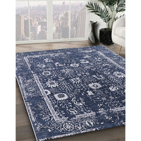 Mid-Century Modern Blue Oriental Rug, urb2565