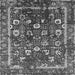 Square Machine Washable Oriental Gray Industrial Rug, wshurb2565gry