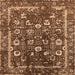 Square Oriental Orange Industrial Rug, urb2565org