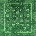 Square Oriental Green Industrial Rug, urb2565grn