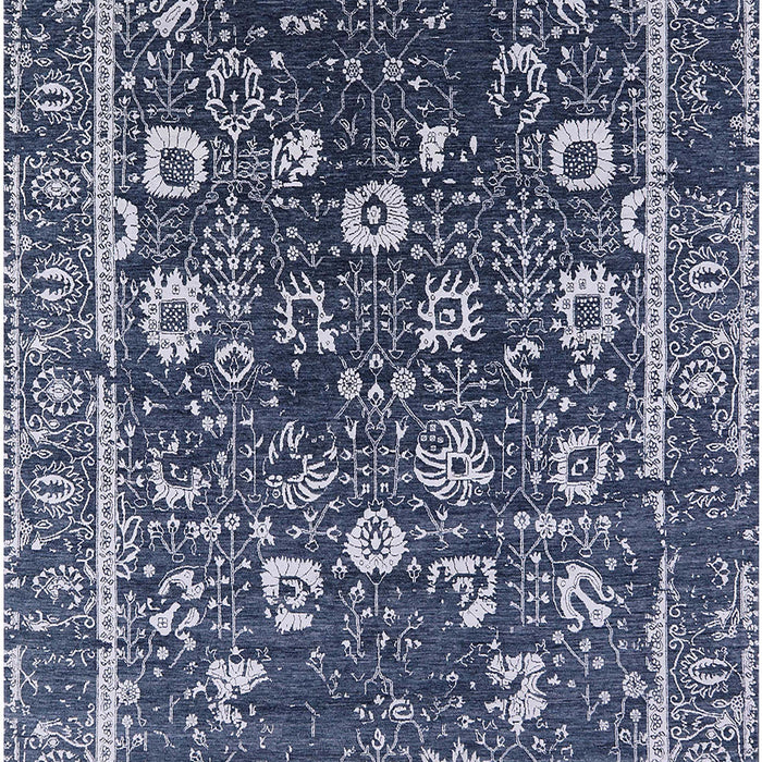 Machine Washable Industrial Modern Lapis Blue Rug, wshurb2565