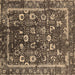 Square Oriental Brown Industrial Rug, urb2565brn