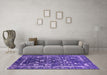 Machine Washable Oriental Purple Industrial Area Rugs in a Living Room, wshurb2565pur