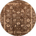 Round Oriental Orange Industrial Rug, urb2565org