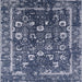 Square Mid-Century Modern Blue Oriental Rug, urb2565