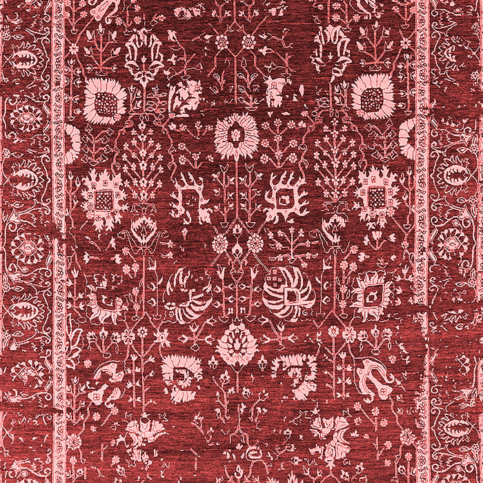 Machine Washable Oriental Red Industrial Rug, wshurb2565red