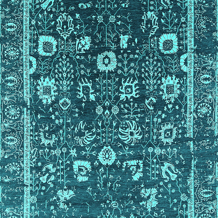 Machine Washable Oriental Turquoise Industrial Area Rugs, wshurb2565turq
