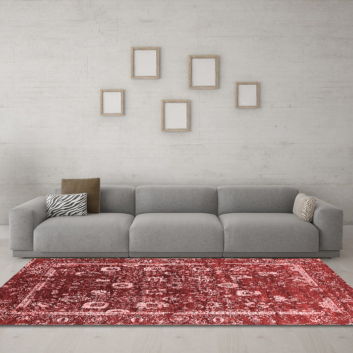 Industrial Red Washable Rugs