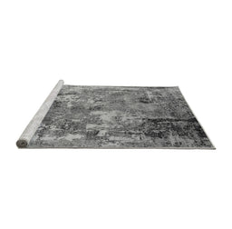 Sideview of Machine Washable Oriental Gray Industrial Rug, wshurb2566gry