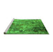 Sideview of Machine Washable Oriental Green Industrial Area Rugs, wshurb2566grn