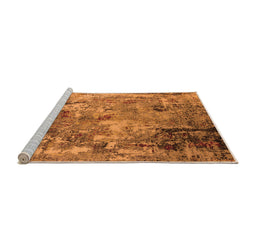 Sideview of Machine Washable Oriental Orange Industrial Area Rugs, wshurb2566org