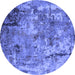 Round Oriental Blue Industrial Rug, urb2566blu