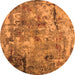 Round Oriental Orange Industrial Rug, urb2566org