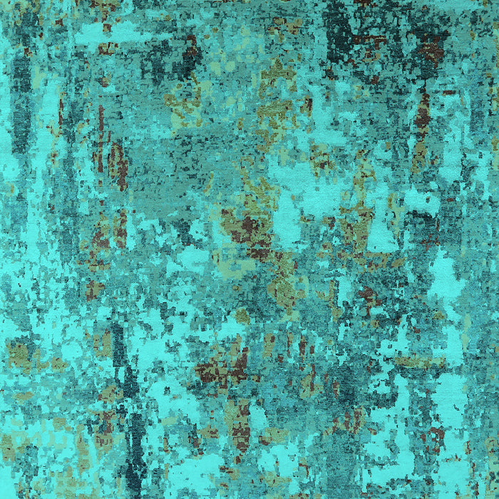 Machine Washable Oriental Turquoise Industrial Area Rugs, wshurb2566turq