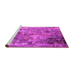 Sideview of Machine Washable Oriental Pink Industrial Rug, wshurb2566pnk