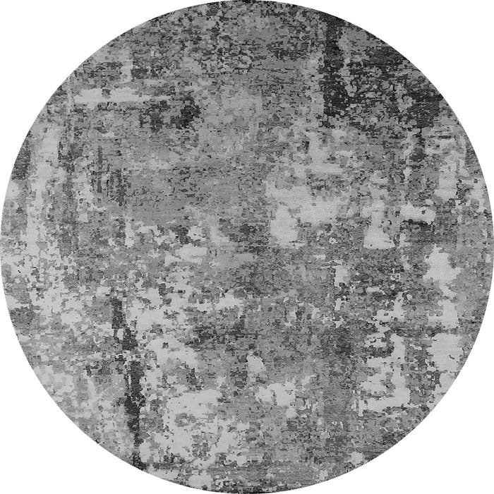 Round Oriental Gray Industrial Rug, urb2566gry