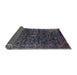 Sideview of Mid-Century Modern Charcoal Black Oriental Rug, urb2567