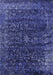 Machine Washable Oriental Blue Industrial Rug, wshurb2567blu