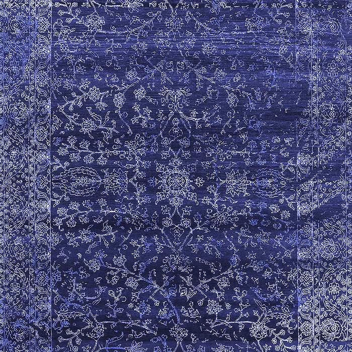 Machine Washable Oriental Blue Industrial Rug, wshurb2567blu