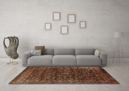 Machine Washable Oriental Orange Industrial Area Rugs in a Living Room, wshurb2567org