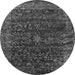 Round Oriental Gray Industrial Rug, urb2567gry