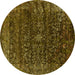 Round Oriental Yellow Industrial Rug, urb2567yw