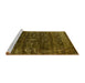 Sideview of Machine Washable Oriental Yellow Industrial Rug, wshurb2567yw