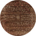 Round Oriental Orange Industrial Rug, urb2567org