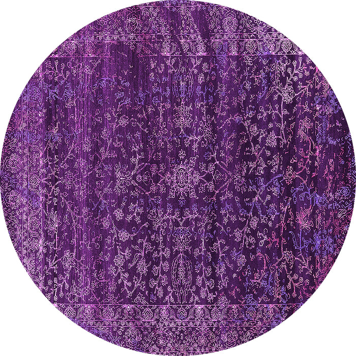 Round Oriental Pink Industrial Rug, urb2567pnk