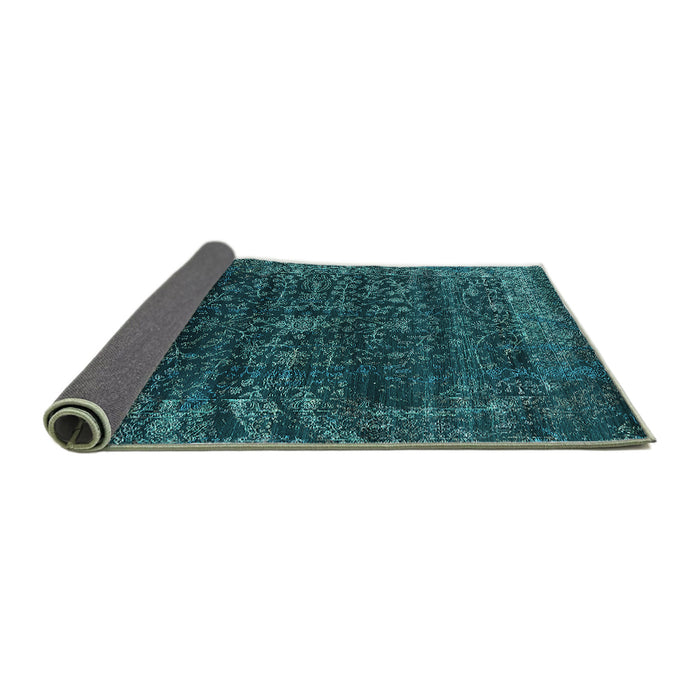Sideview of Oriental Turquoise Industrial Rug, urb2567turq