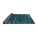 Sideview of Oriental Turquoise Industrial Rug, urb2567turq