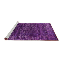 Sideview of Machine Washable Oriental Pink Industrial Rug, wshurb2567pnk