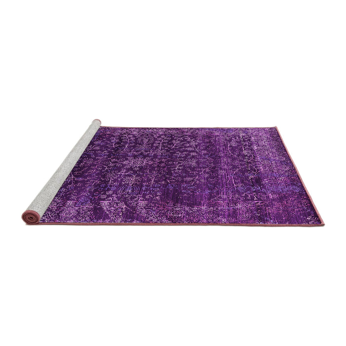 Sideview of Machine Washable Oriental Pink Industrial Rug, wshurb2567pnk
