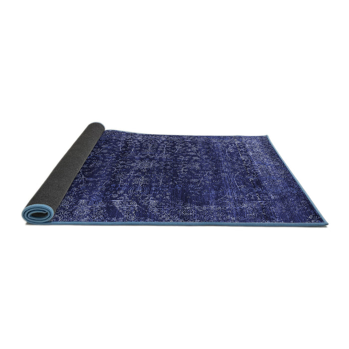 Sideview of Oriental Blue Industrial Rug, urb2567blu