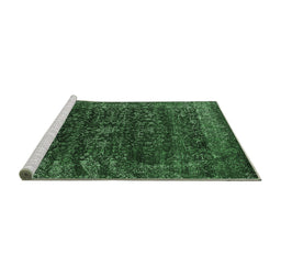 Sideview of Machine Washable Oriental Emerald Green Industrial Area Rugs, wshurb2567emgrn