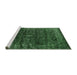 Sideview of Machine Washable Oriental Emerald Green Industrial Area Rugs, wshurb2567emgrn