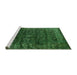 Sideview of Machine Washable Oriental Green Industrial Area Rugs, wshurb2567grn