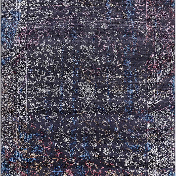 Mid-Century Modern Charcoal Black Oriental Rug, urb2567