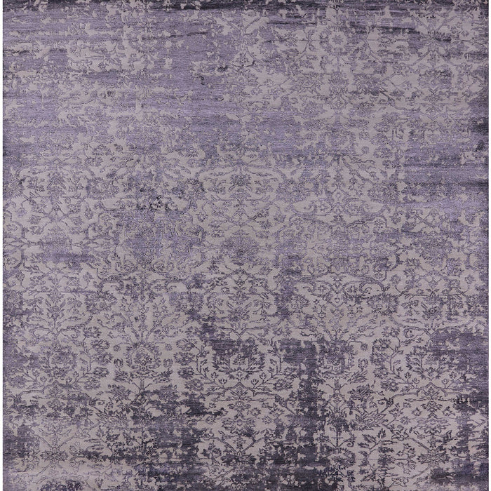 Square Machine Washable Industrial Modern Viola Purple Rug, wshurb2568
