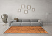 Machine Washable Oriental Orange Industrial Area Rugs in a Living Room, wshurb2568org