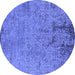 Round Oriental Blue Industrial Rug, urb2568blu