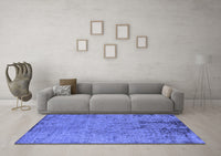 Machine Washable Oriental Blue Industrial Rug, wshurb2568blu