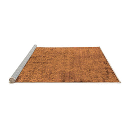 Sideview of Machine Washable Oriental Orange Industrial Area Rugs, wshurb2568org