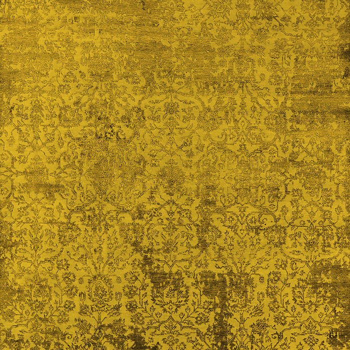 Machine Washable Oriental Yellow Industrial Rug, wshurb2568yw