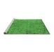 Sideview of Machine Washable Oriental Green Industrial Area Rugs, wshurb2568grn