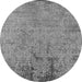 Round Oriental Gray Industrial Rug, urb2568gry